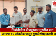 निंबोडीतील वीजपुरवठा सुरळीत करा, अन्यथा १६ ऑक्टोबरपासून गुराढोरांसह हलगी आंदोलन!